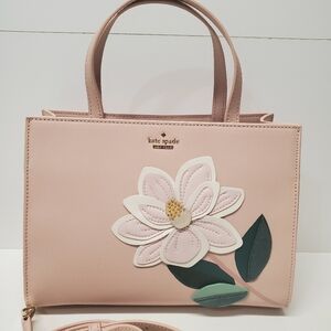Kate Spade Blush Pink Swamped Magnolia Sam Satchel/ Crossbody Bag